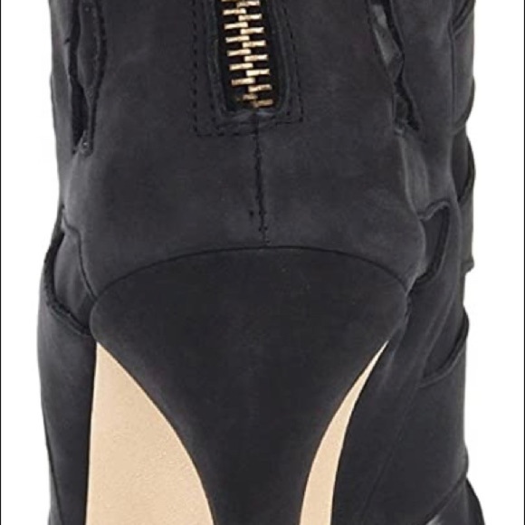 LOEFFLER RANDALL Sz 10 ZAIRA High Heel Open Toe Mesh Leather Zipper Back Heels - Picture 4 of 6